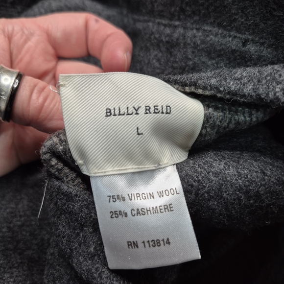 Billy Reid Charcoal Reversible Trench Coat - Picture 8 of 8